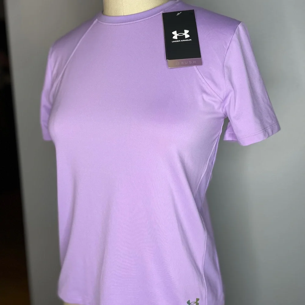NEW Under Armour Rush HeatGear Vented Cut Out Workout Top - Picture 4 of 9